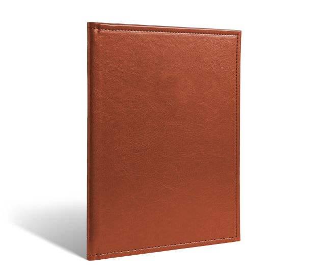 Menú con marco en piel marrón