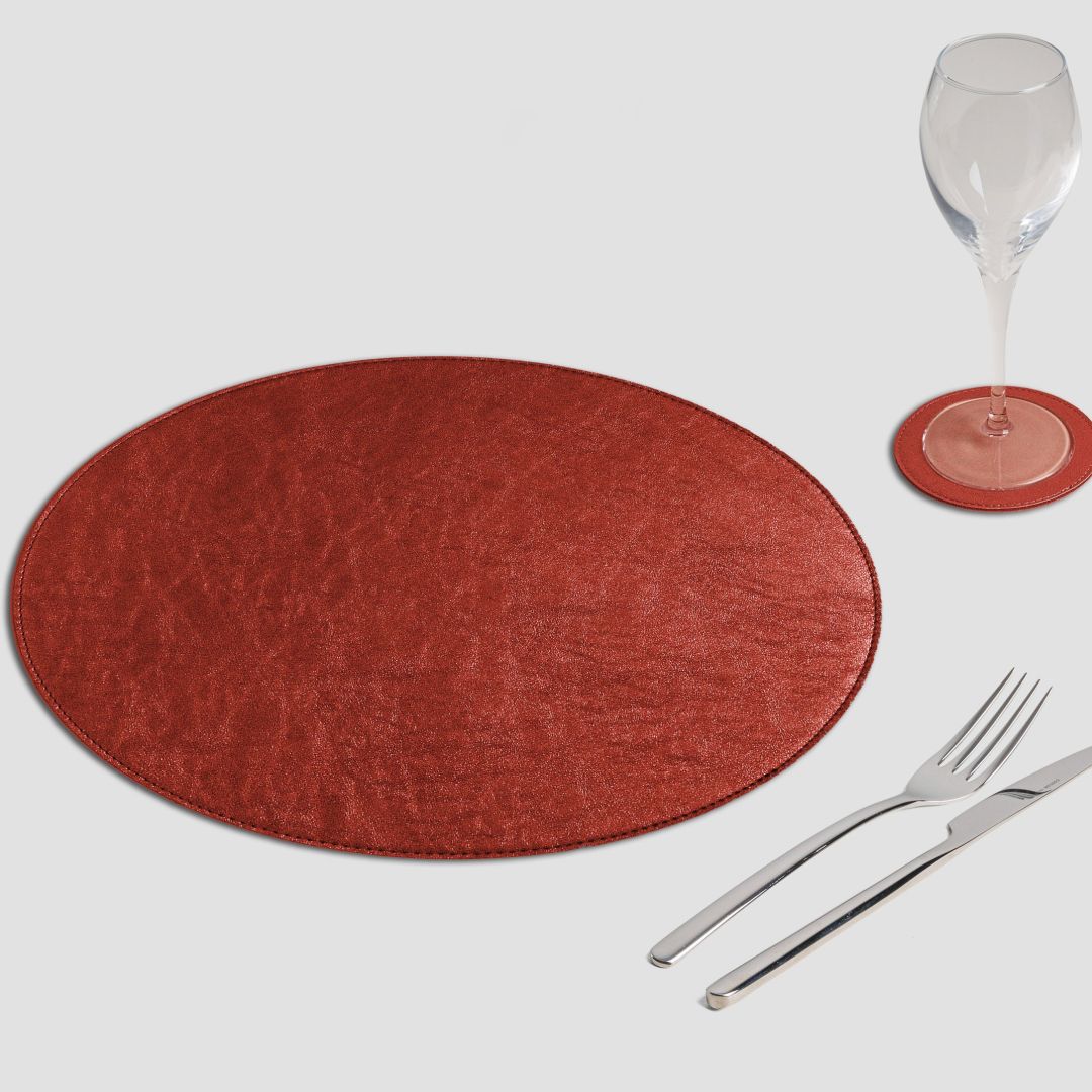 Mantel individual redondo vintage Tierra