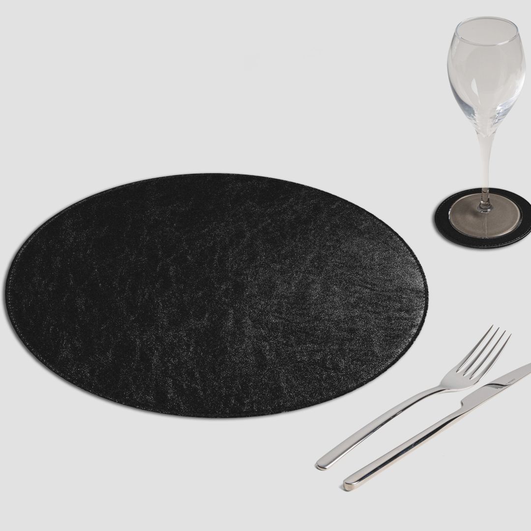 Mantel individual redondo vintage Tierra