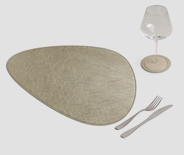 Mantel individual de metal de piedra platino