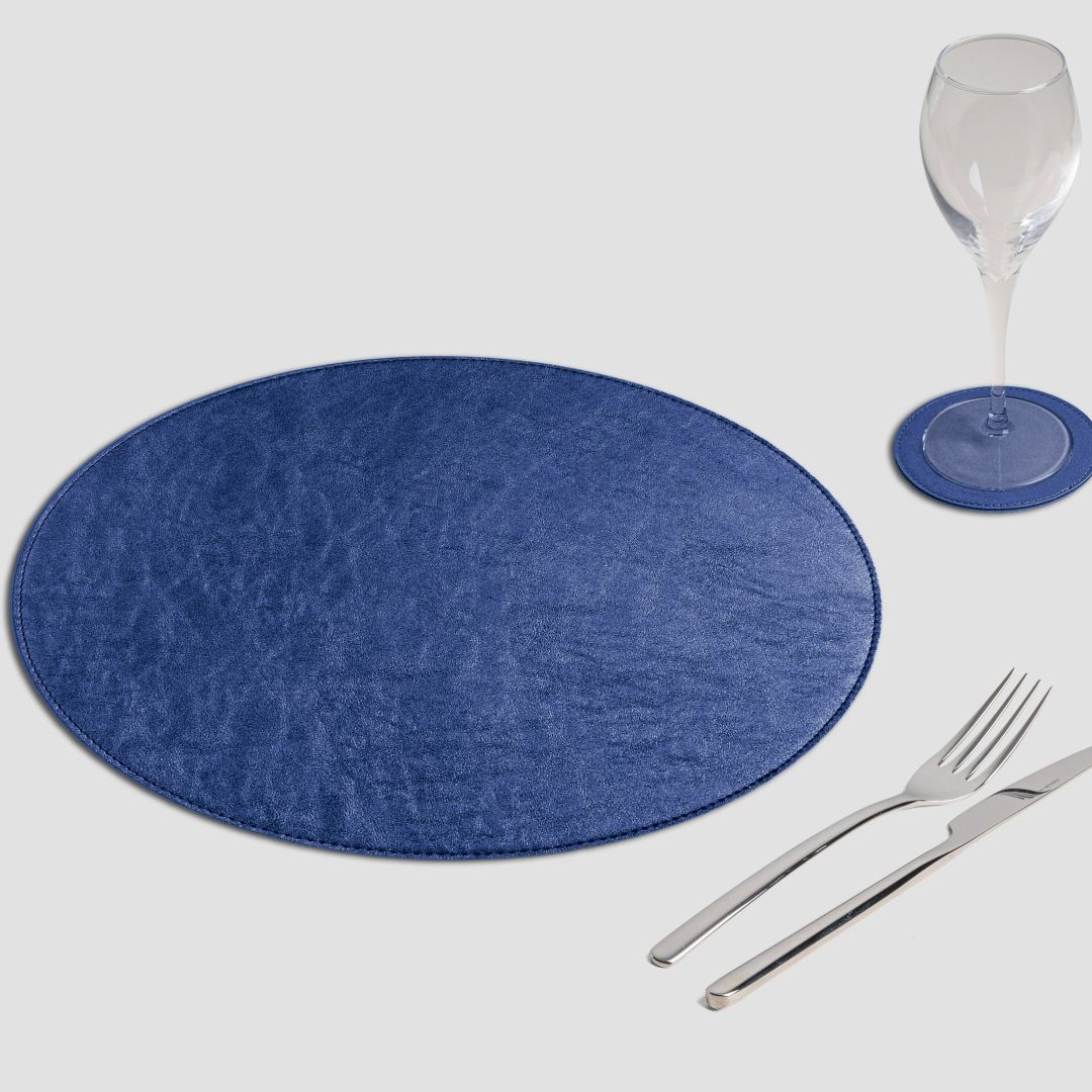 Mantel individual redondo vintage Tierra