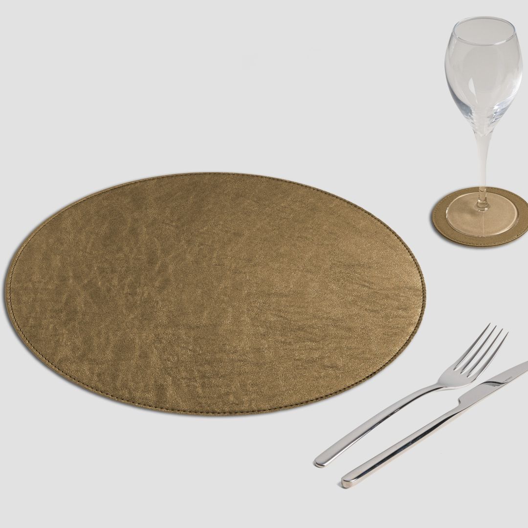 Mantel individual redondo vintage Tierra