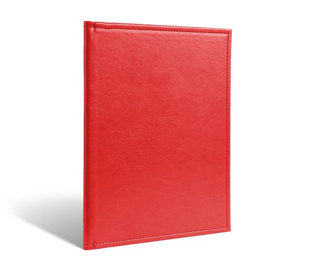 Menú con marco en piel roja