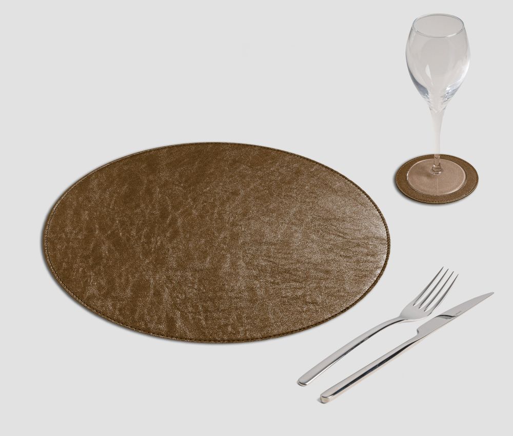 Mantel individual redondo de óxido de metal