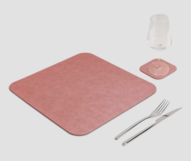 Mantel individual cuadrado de granada vintage