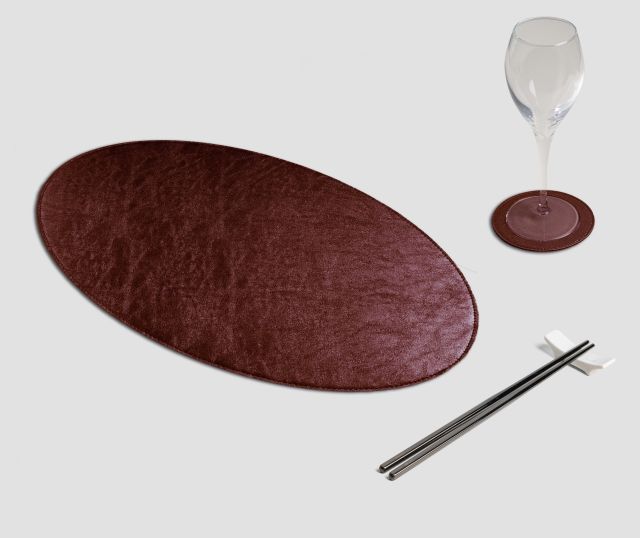 Oval Metal Placemat Bordeaux