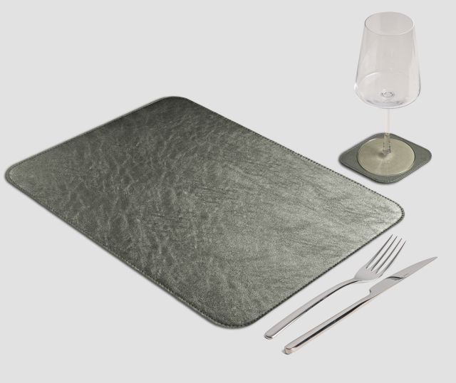 Mantel individual rectangular clásico de metal peltre