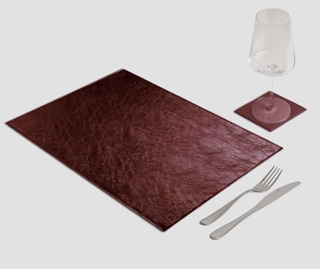 Tovaglietta Rettangolare spigolo Metal bordeaux