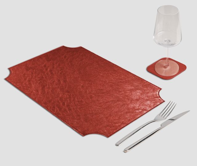 Mantel Individual Barroco Rectangular Metal Rojo
