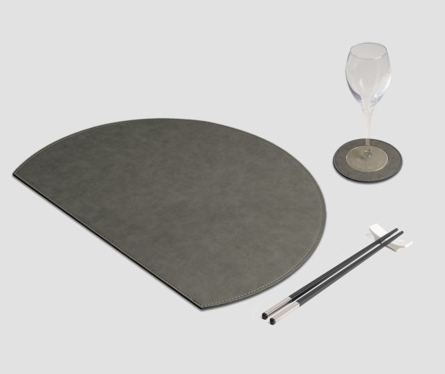 Mantel individual semicircular de estilo vintage rock