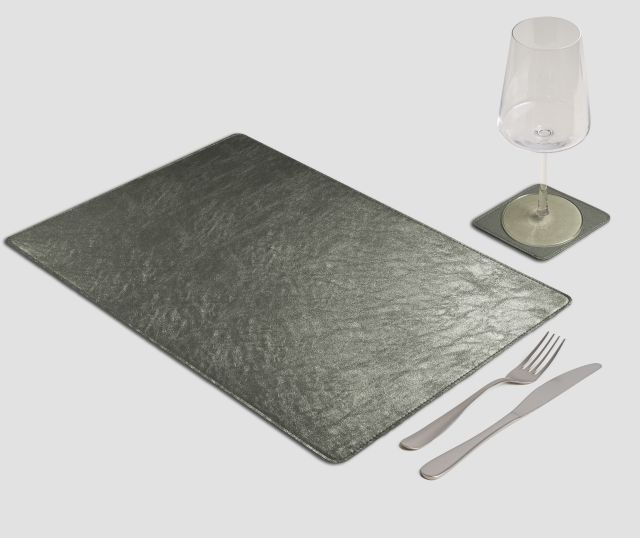 Gourmet Rectangular Placemat Metal Pewter