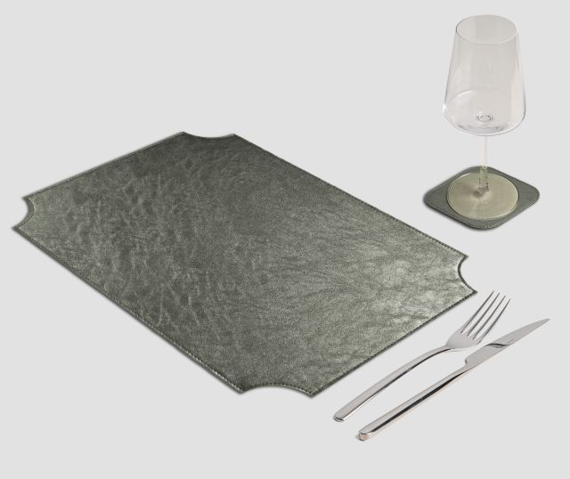 Mantel individual rectangular barroco metal peltre
