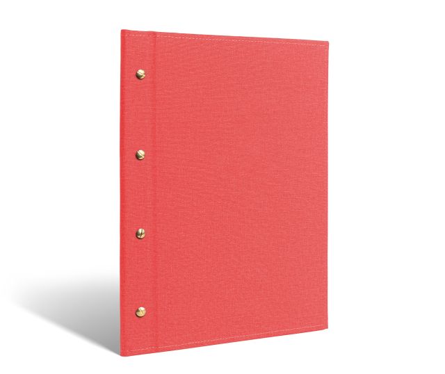 Screw menu in textured strawberry