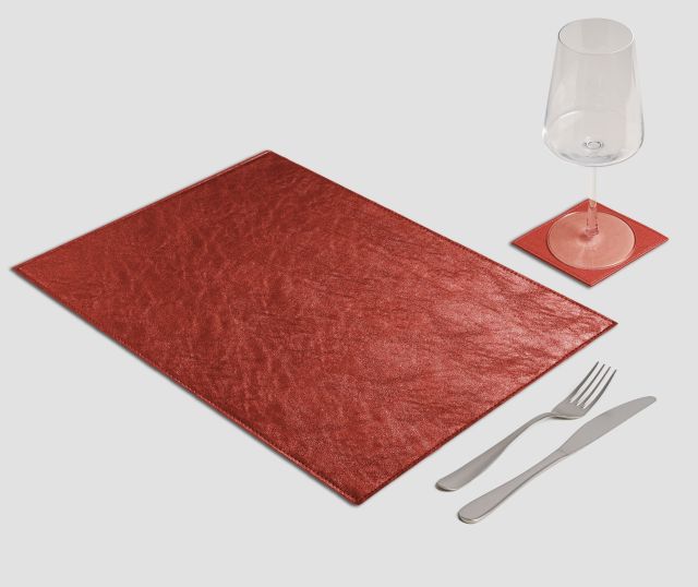 Tovaglietta Rettangolare spigolo Metal rosso