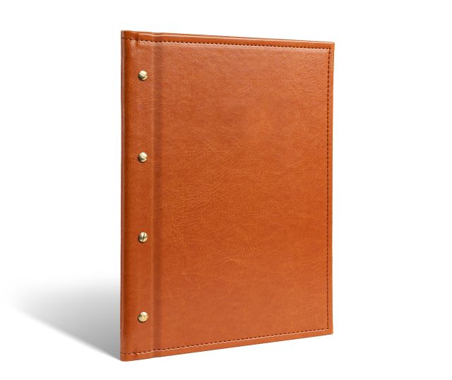 Menu a vite in pelle cammello