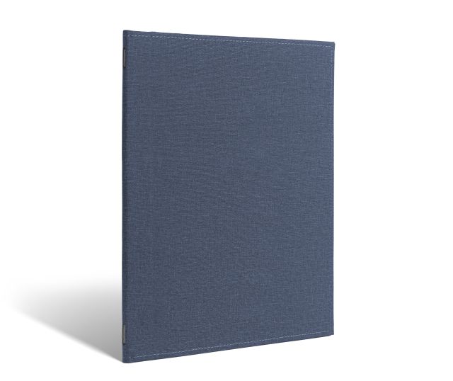 Menu with elastic in textured denim