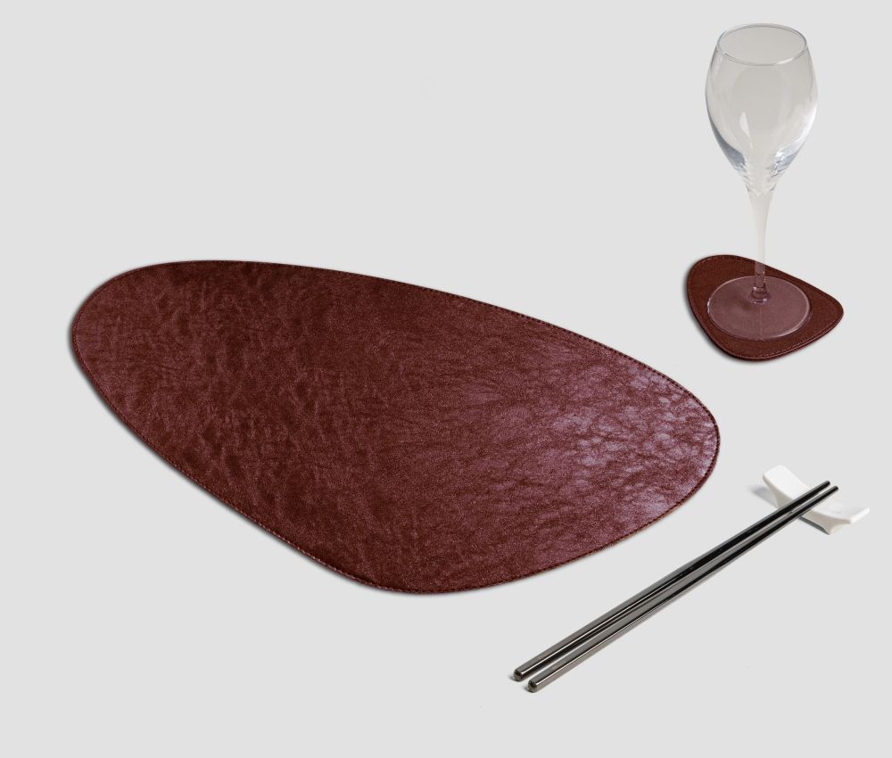 Tovaglietta Rettangolare classica Metal peltro Tovaglietta Rettangolare classica Metal peltro Tovaglietta Goccia Metal bordeaux