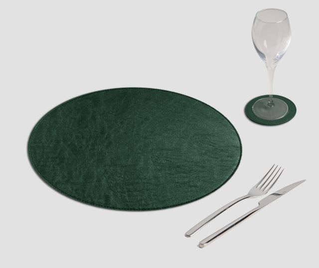 Round Metal Placemat Forest Green