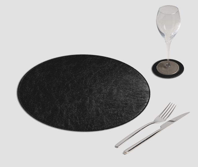Round Metal Placemat Black