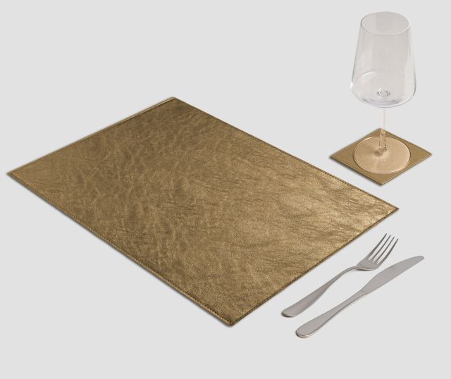 Rectangular Placemat Gold Metal Edge