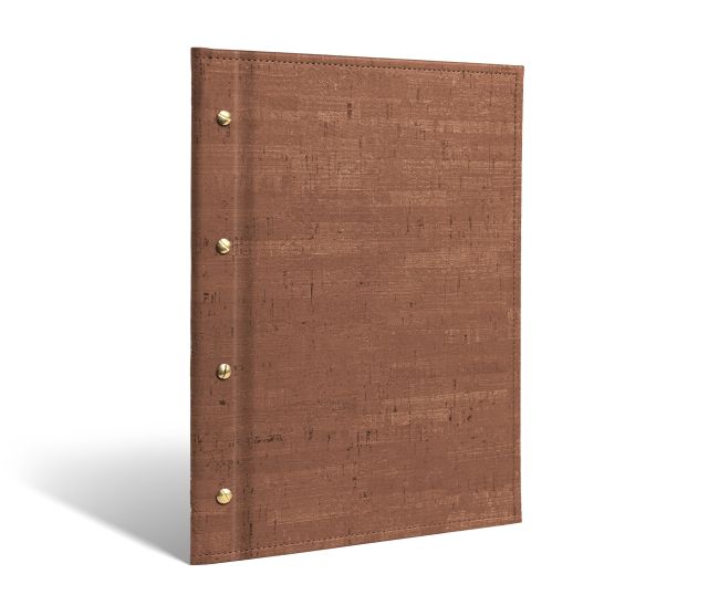 Screw menu in brown cork